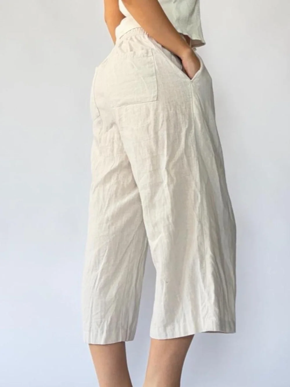 Linen Capris Low Rise Medium H&M